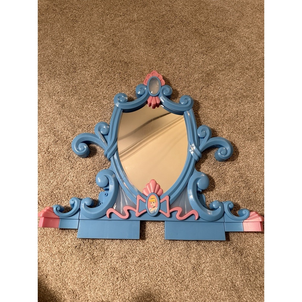 Vintage Disney Princess Cinderella Talking Vanity Replacement Main Blue Mirror